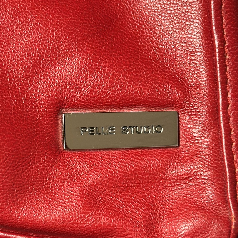 Red Leather Shoulder Bag by Wilson’s leather. Deep color of red. - Picture 2 of 6